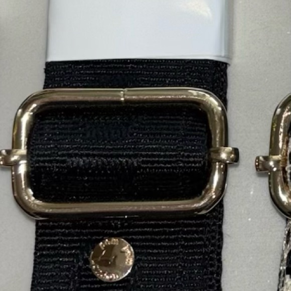 Pom Pom pompom London black logo purse bag crossbody strap gold hardware NEW! - Picture 3 of 3